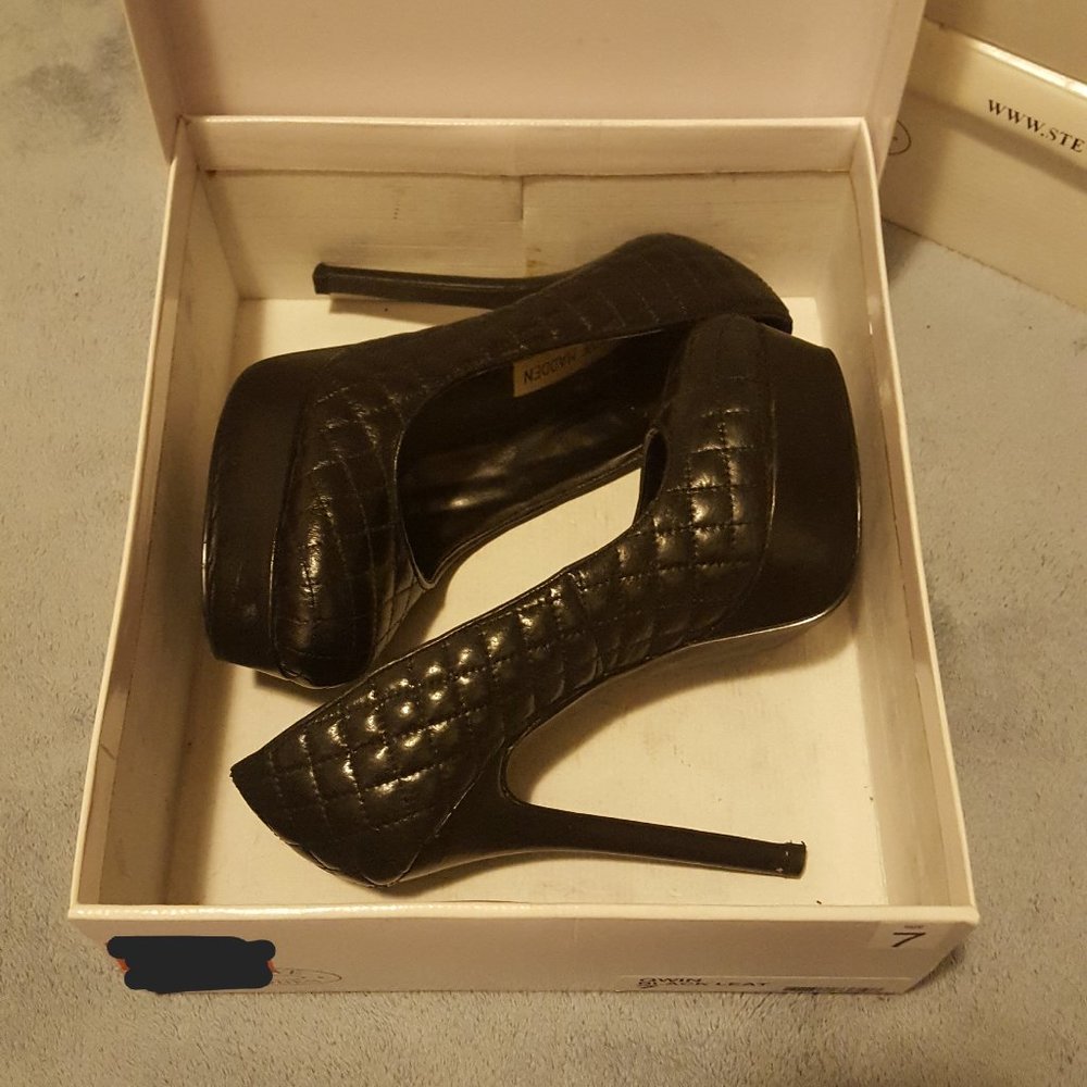 Steve Madden Qwin Women's Size 7 Black Platform Stiletto Pumps